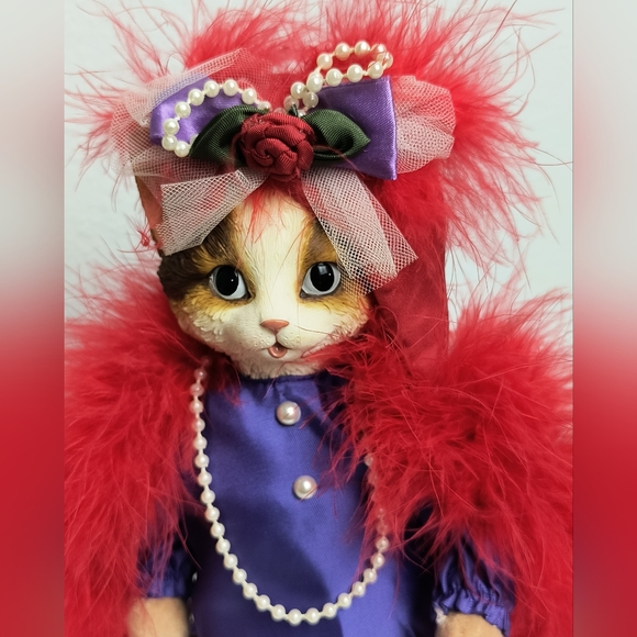 Artisan Flair,Inc Heather Flykes Molly Catnip Red Hat Cat Doll Porcelain… - Picture 2 of 16